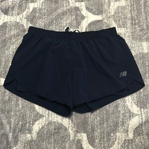 New balance navy blue workout shorts with compression shorts inside